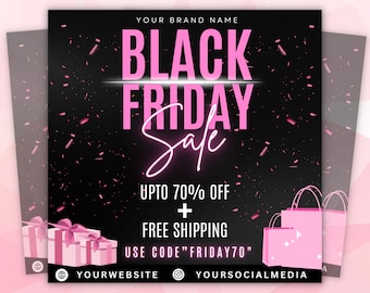 Black Friday Flyer, Black Friday  Sale Flyer, Cyber Monday, Hair Flyer, Braids Flyer, Lash flyer, Social Media Flyer, Canva, Editable