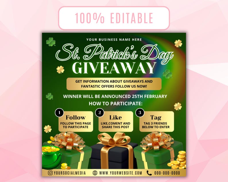 March Giveaway Flyer, March Special Giveaway Flyer, March Raffle Ticket ...