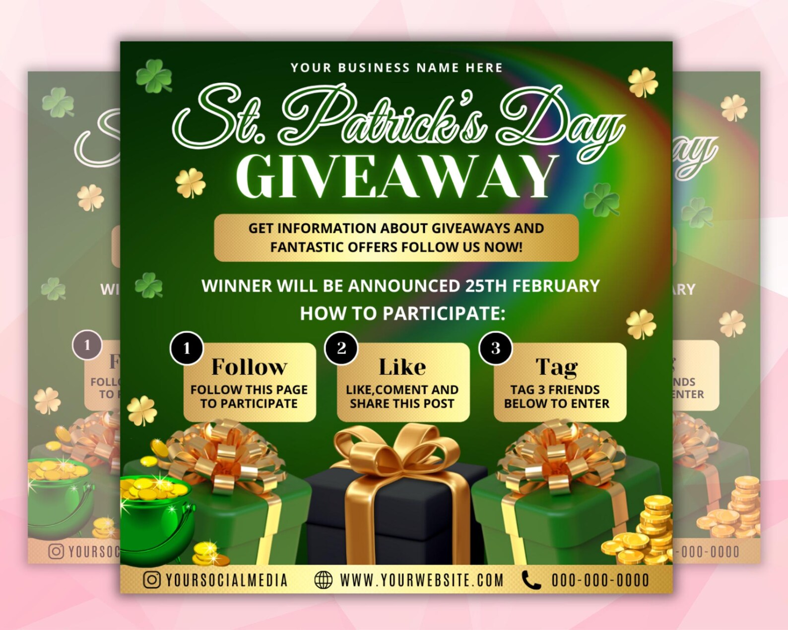 Raffle March March Giveaway Flyer, March Special Giveaway Flyer, March Raffle Ticket ...