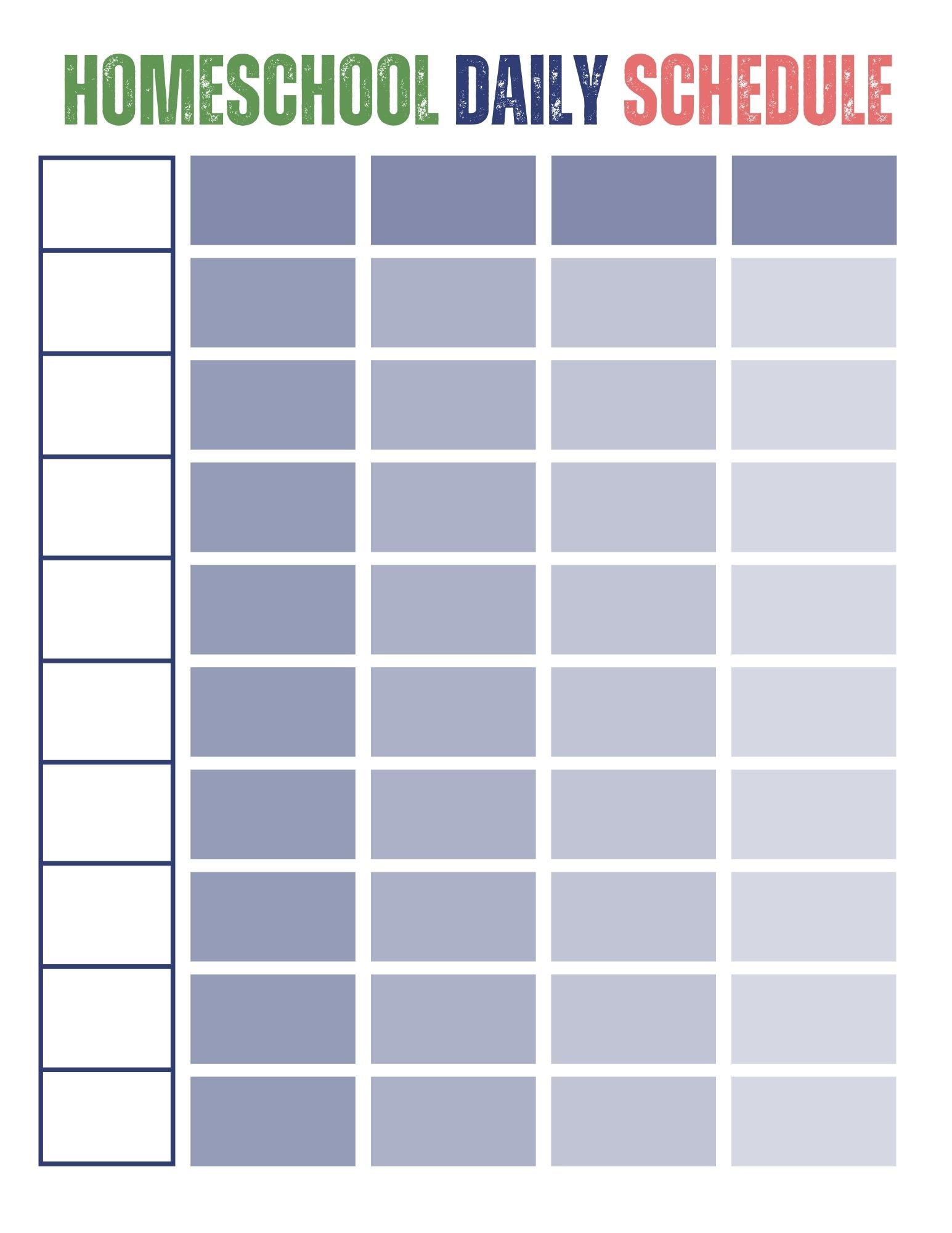 Homeschool Daily Schedule Worksheet - Etsy