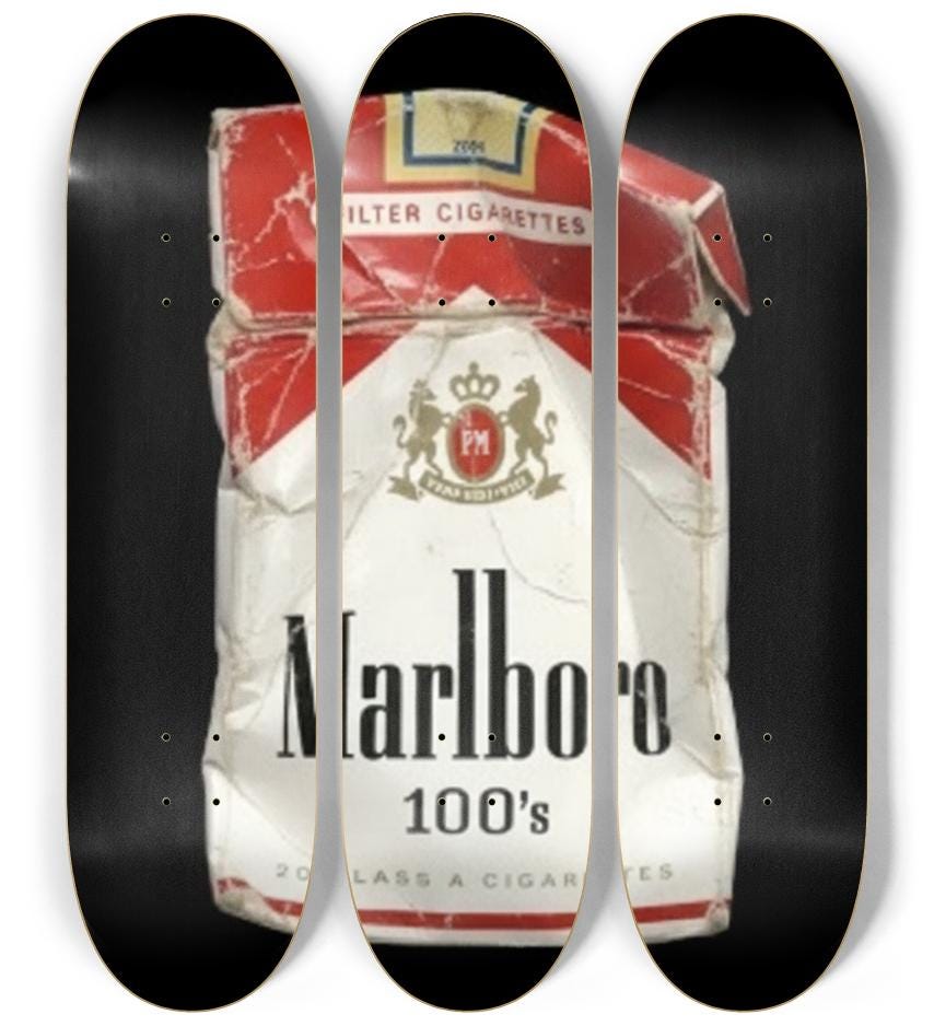 MARLBORO Inspired - Skateboard Wall Art - 3 Set Decks Skateboard Art