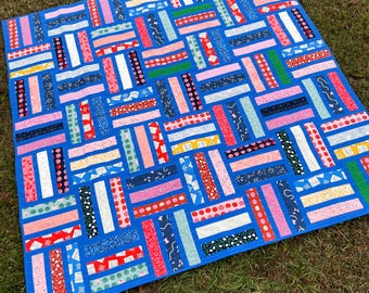 Tomato Tomahta handmade quilt; 69” Square size; Ready to ship