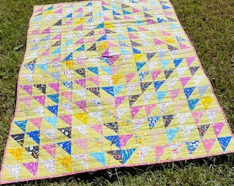 Handmade Cotton Quilt: Ruby Star Society Salutations, 59"x75"