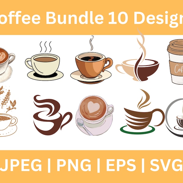 Coffee Mug, Coffee Mug SVG, Coffee Cup, Coffee Clipart, Coffee SVG Bundle, Coffee PNG Mug, Instant Download