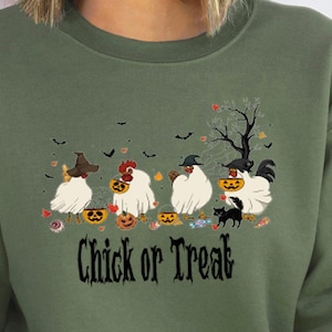 Chick or Treat Halloween Sweatshirt: Farm Animal Hoodie