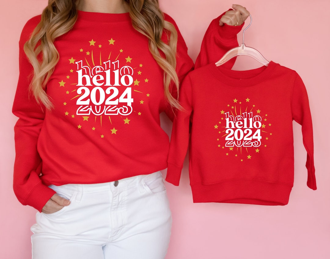 Hello New Year 2024 Sweatshirt, New Year Party Sweatshirt, Merry