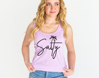 Salty Beach Tank Top: Comfort Colors Summer Vacation Top