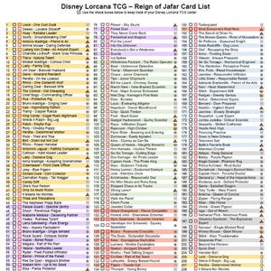 Lorcana - Reign of Jafar Card List