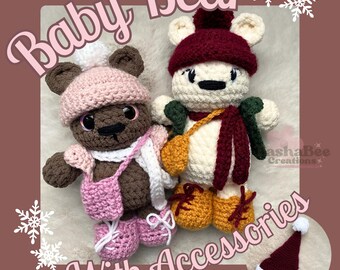 Baby Bear with Accessories Crochet Pattern / Amigurumi Pattern