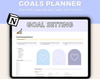Goal Setting Planner Notion Template | 2026 Goals Planner | Notion Life Planner | Digital Vision Board | Notion Dashboard | New Year