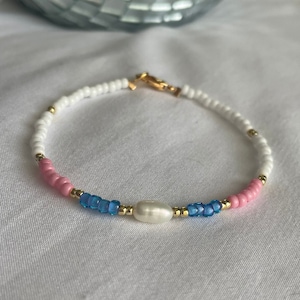 The Olivia • Freshwater Pearl Beaded Bracelet, Dainty Beaded Bracelet, Seed Bead Bracelet, Colorful Bracelet, Minimalist Bracelet