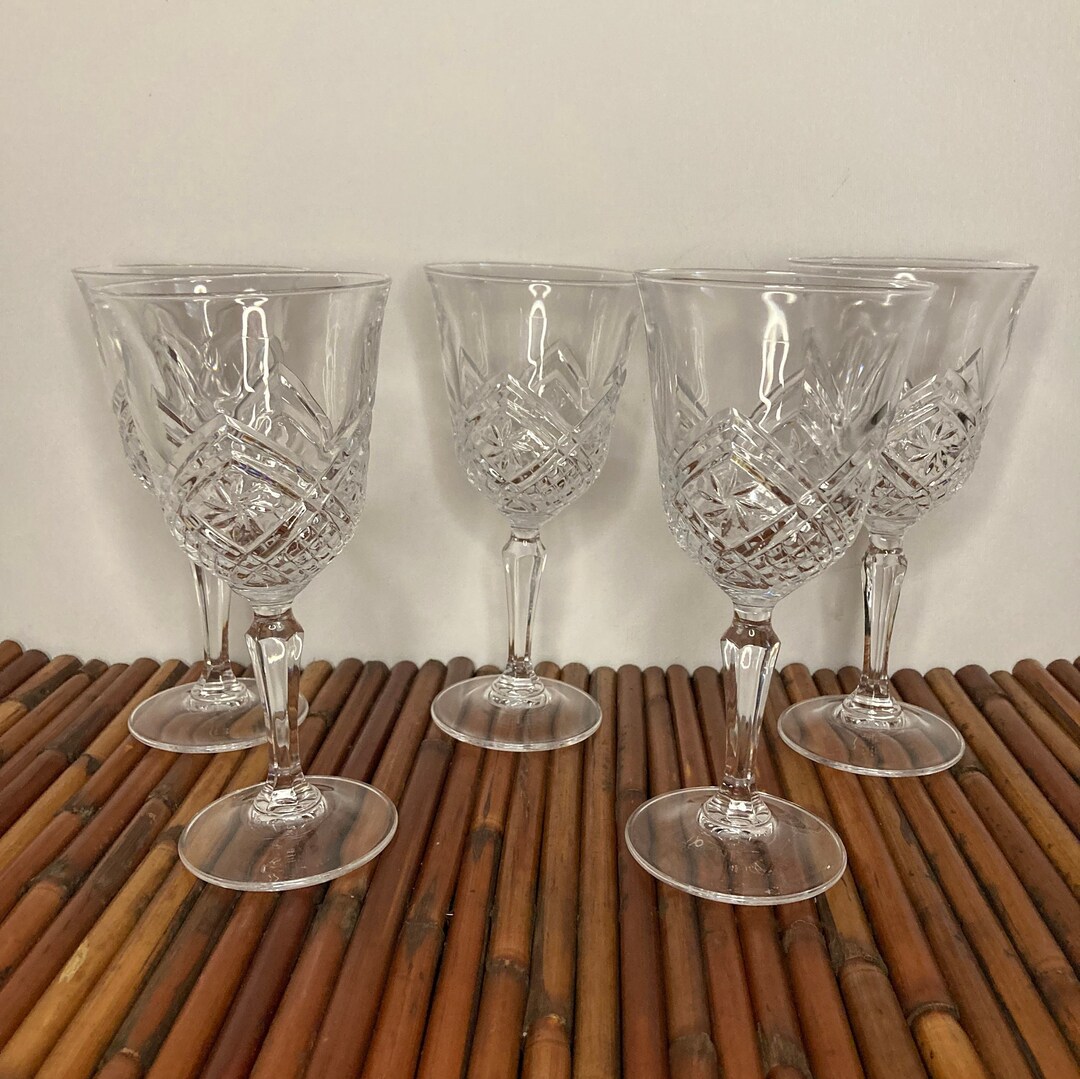 Vintage Crystal Water Glasses Etsy