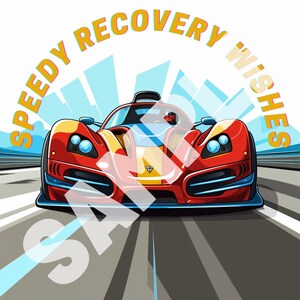 Racecar Get Well E-carte pour les enfants