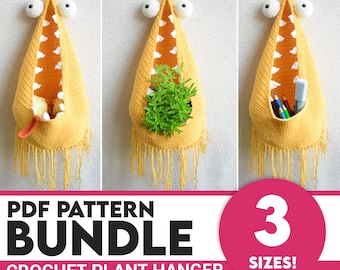 CROCHET PATTERN Alien Plant Hanger Monster, Car Hanger Mirror Hanging Planter, Crochet Mini Martian Basket PDF Download Diy Home Decor Funny