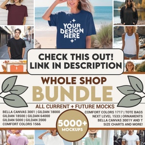 Gildan 64000 Mockup Bundle Tshirt, Gildan 64000 Shirt Bundle, Gildan Model Mockups, Whole Section Bundle, Lifestyle Mockups, Mockup Photos image 5