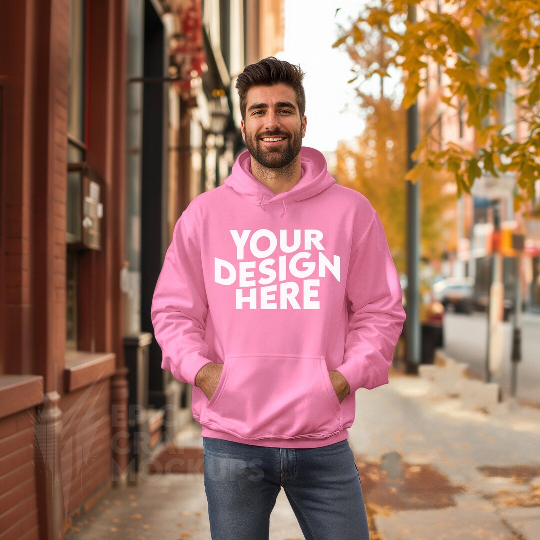 Azalea Gildan 18500 Mockup Hoodie Man, POD G18500 Hoodie