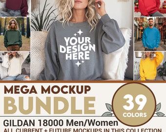 Gildan 18000 Mockup Bundle, 18000 Sweater Bundle, Gildan Model Mockups, Whole Section Bundle, Lifestyle Mockups, Sweatshirt Mockup Photos