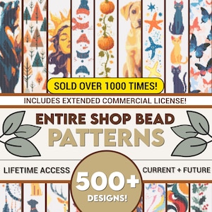 Entire Shop 100 Plus Bead Pattern Bundle Beaded Bracelet Peyote Set, DIY PDF Beaded Animals Miyuki Beads Delica 11/0