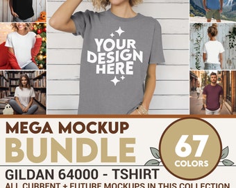 Gildan 64000 Mockup Bundle Tshirt, Gildan 64000 Shirt Bundle, Gildan Model Mockups, Whole Section Bundle, Lifestyle Mockups, Mockup Photos