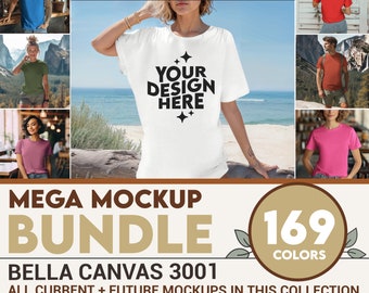 Bella Canvas 3001 Mockup Bundle, 3001 Tshirts Bundle, Bella Canvas Model Mockup Whole Section Bundle, Lifestyle Mockups, Trendy Mocks Shirt