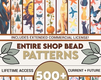 Entire Shop 100 Plus Bead Pattern Bundle Beaded Bracelet Peyote Set, DIY PDF Beaded Animals Miyuki Beads Delica 11/0