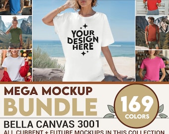 Bella Canvas 3001 Mockup Bundle, 3001 Tshirts Bundle, Bella Canvas Model Mockup Whole Section Bundle, Lifestyle Mockups, Trendy Mocks Shirt