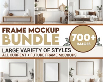 Frame Mockup Bundle Mega Ultimate Whole Section Lifetime, Wall Frame Mockup Poster, Interior Mock Up, Print Mockup, Mock-Up Frame Boho POD