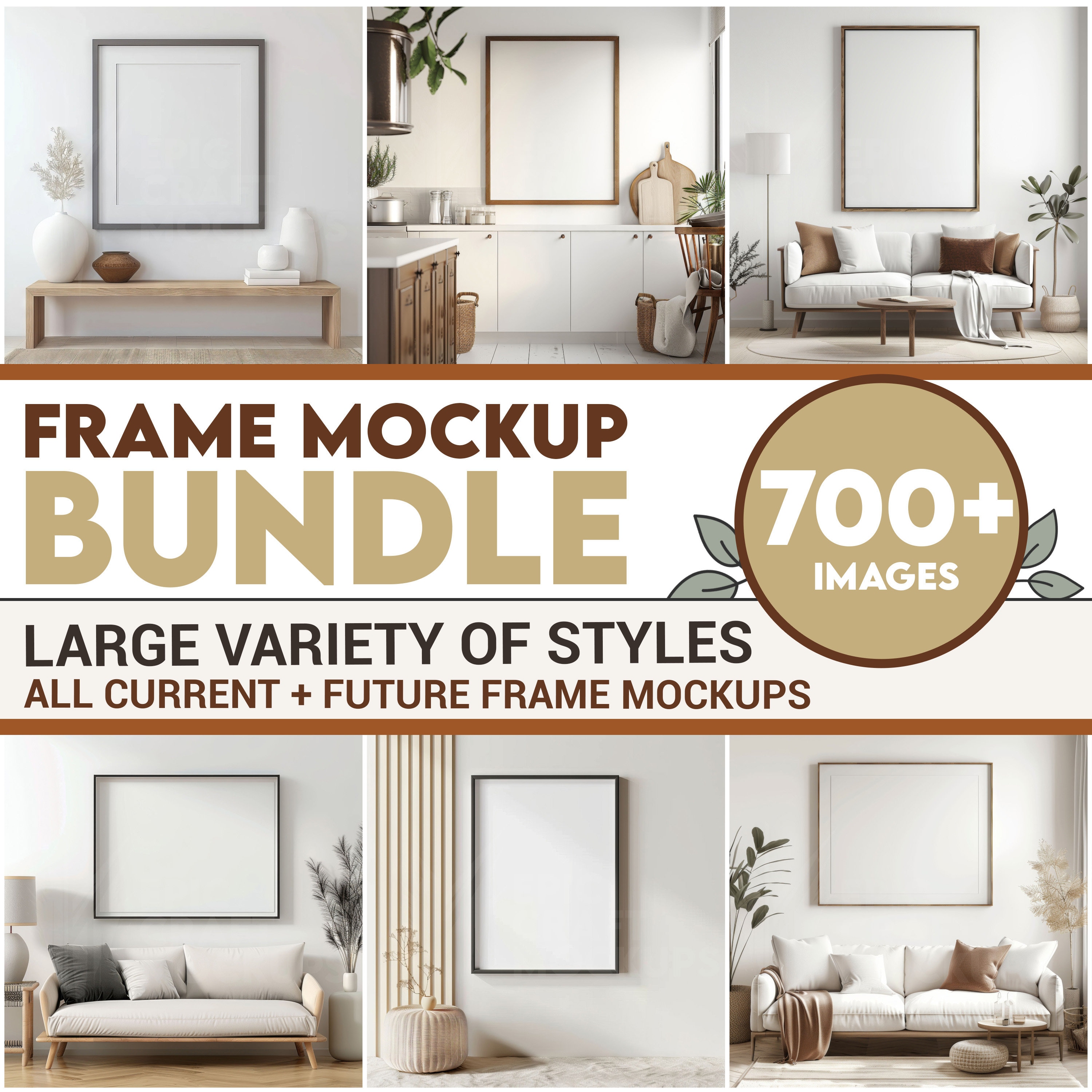 Frame Mockup Bundle Mega Ultimate Whole Section Lifetime, Wall Frame Mockup Poster, Interior Mock Up, Print Mockup, Mock-Up Frame Boho POD