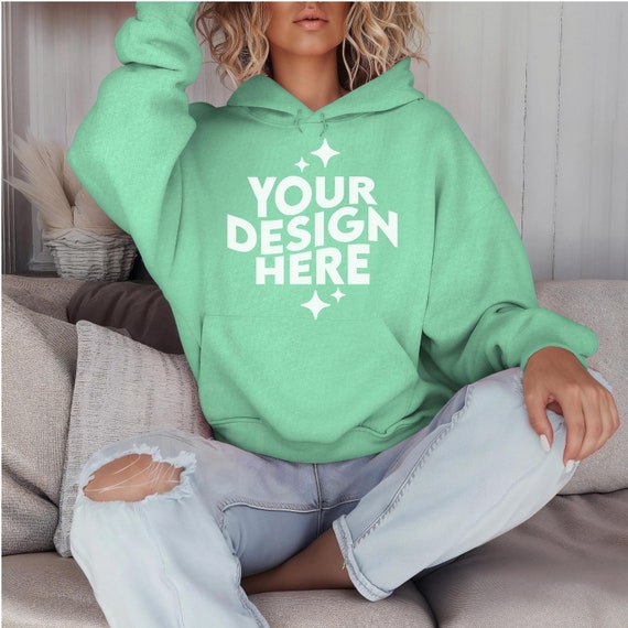Gildan Men's Heavy Blend Hoodie, Mint Green XXL – Super Soft, Anti-Pill Fleece