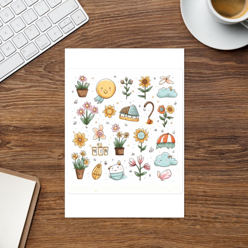 Cute Spring Themed Sticker Sheet V.2 - Etsy