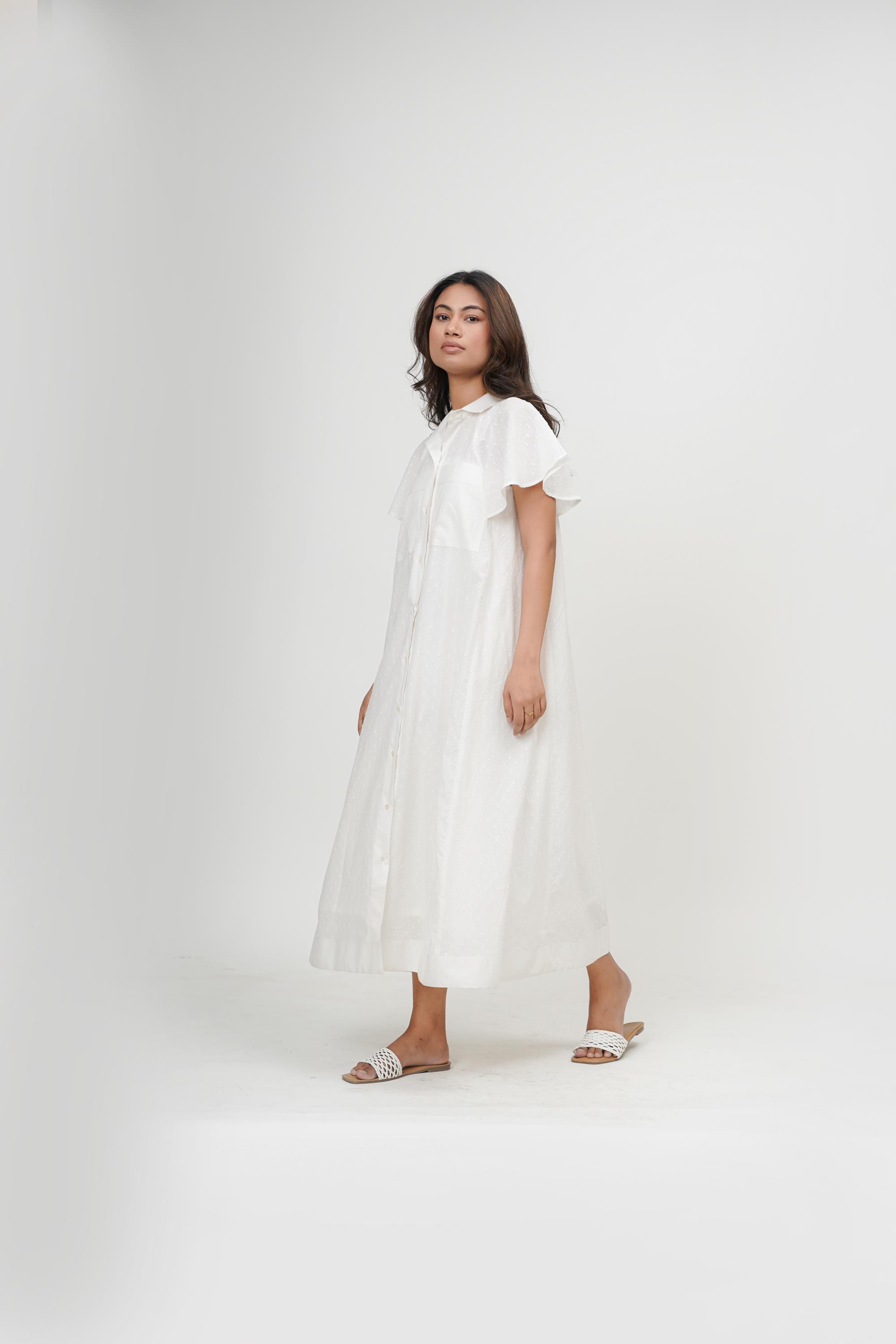 white christmas dresses Buy White Cotton Poplin Paneled Midi Dress Online at SeamsFriendly