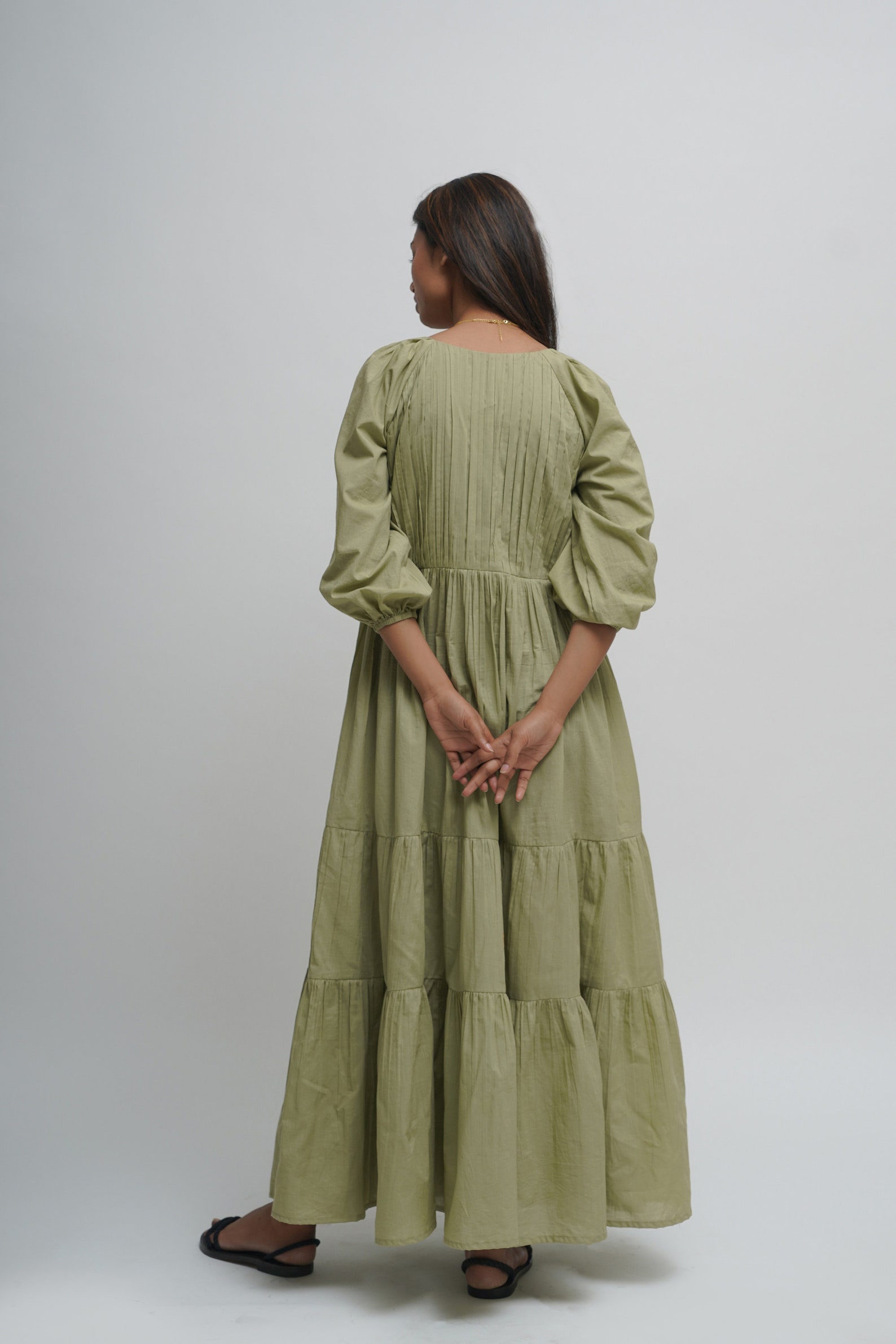 Blue Organic Cotton Maxi Dress With V Neck And Patchwork Lace For Spring Boho Chic Look