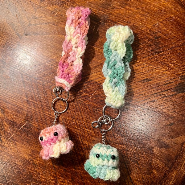 Crochet Wristlet with octopus charm