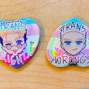 Trigun Plant Twins Trans Heart Button