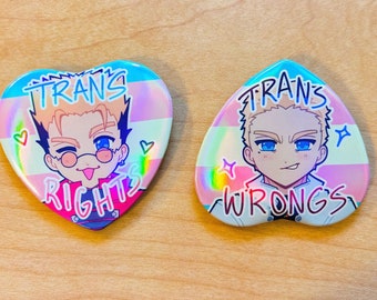 Trigun Plant Twins Trans Heart Button