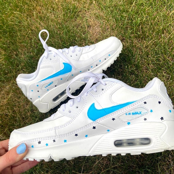 Air Max 90 Navy and Light Blue Star Shoes