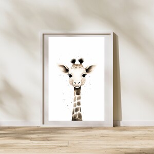 Neutral Giraffe Printable Art | Gender Neutral Nursery Wall Decor | Giraffe Nursery Art | Safari Animals | Safari Nursery | Digital Download