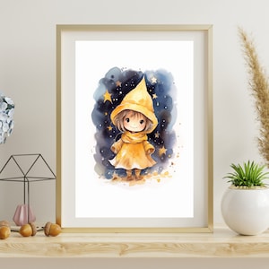 Star Child #2 Art Print | Watercolor Star Artwork | Star Nursery Wall Art | Celestial Nursery Decor | Star Nursery Decor | Children’s Décor