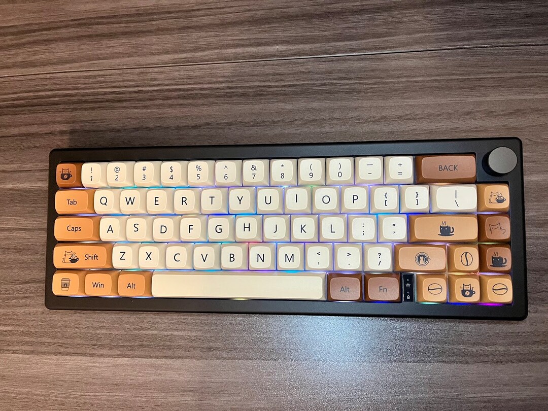 GMK67 Black, Custom Keyboard, Hand Lubed Switches, Cute Keycaps, Office Appropriate, Creamy or