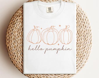 Fall T-shirt | Hello Pumpkin Shirt | Fall Pumpkin Tee | Fall Vibes T-shirt | Thanksgiving Shirt | Comfort Colors Fall Tee | Autumn T-shirt