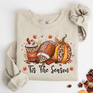 Fall Pumpkin Sweatshirt, Tis The Season Sweatshirt, Football Sweater, Women Fall Sweater, Cute Pumpkin Sweatshirt, Fall Season Sweatshirt