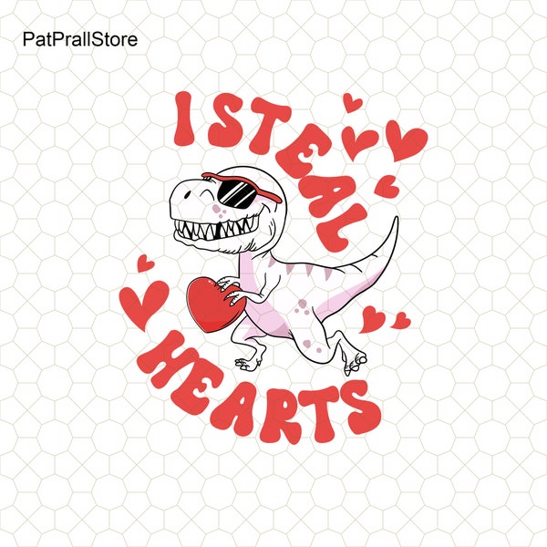 I Steal Hearts Png, Retro Valentine Png, Boys Valentine Png, Dinosaur Holding Heart Png, Dinosaur Valentine Png, Valentine's Day Png