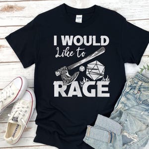 I Would Like To Rage Tabletop Barbarian Role Play TTRPG RPG T-Shirt, Dungeons And Dragons Class T Shirt, Gift For DND Player Gift For