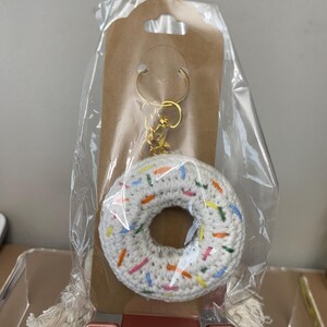 Small Crochet Donut Keychain