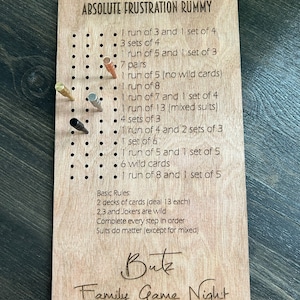 Rami Frustration « Soirée de jeux en famille » | Jeu de cartes | Famille | Soirée jeux | Camping | Jeu de Bois | Cadeau personnalisé | Jeu de Voyage