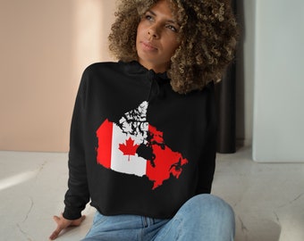 Molson Canadians I Am Canadian Rant Cropped  Hoodie with the Canadian Flag