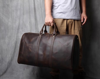 Retro travel bag,Travel Bag,Leather Bag,Men Weekend Travel Bag,Overnight Bag,Leather Gift For Men