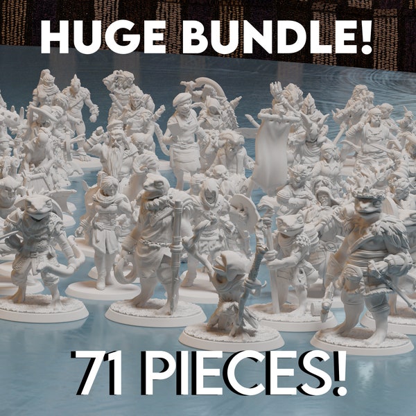 HUGE D&D Starter Kit! 71 Pieces Bundle! Various Friends and Foes Tabletop Miniatures | High Quality 8K Resin