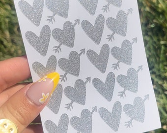 Pegatinas bronceadoras con forma de corazón: autobronceador, bronceador en aerosol, para vacaciones (2 hojas)