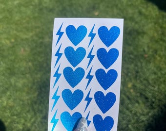 Pegatinas bronceadoras: Calcomanías bronceadoras de corazón y rayo